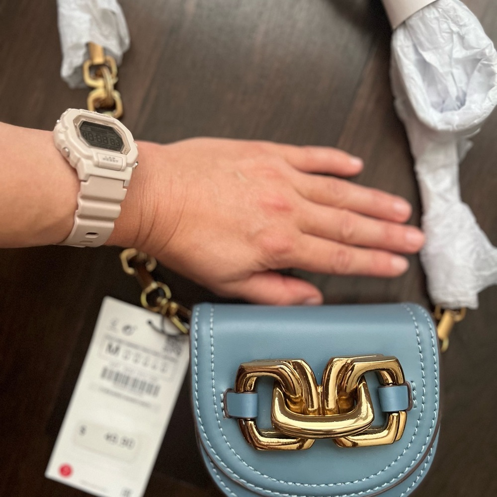 Elegant Blue and Gold Women's Bag